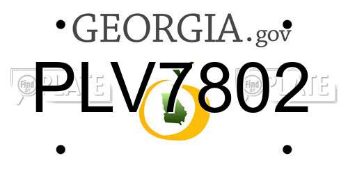 PLV7802 Georgia License Plate