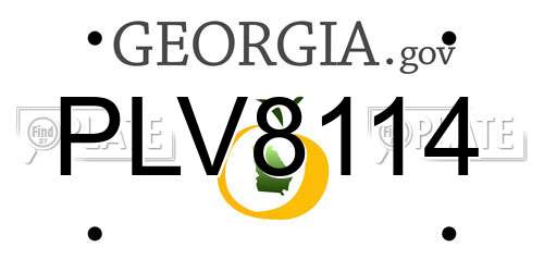 PLV8114 Georgia License Plate
