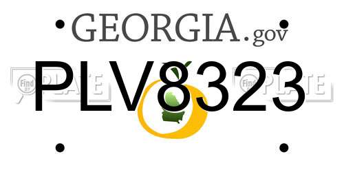 PLV8323 Georgia License Plate