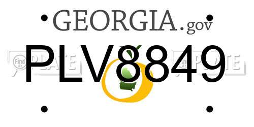 PLV8849 Georgia License Plate