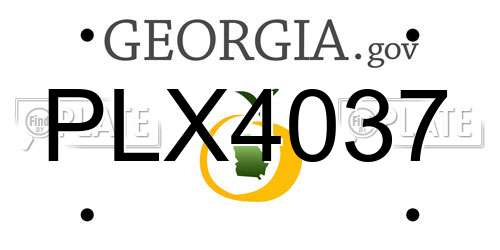PLX4037 Georgia License Plate