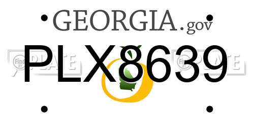 PLX8639 Georgia License Plate