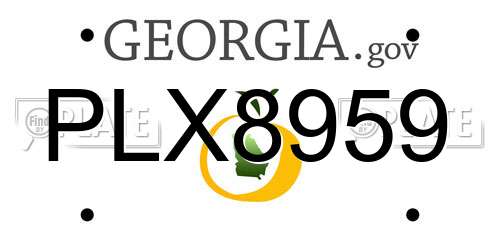 PLX8959 Georgia License Plate