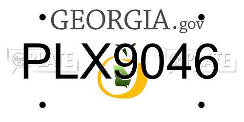 PLX9046 Georgia License Plate