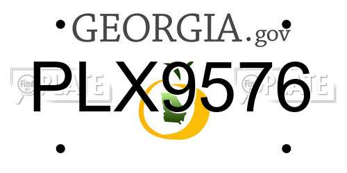 PLX9576 Georgia License Plate