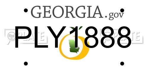 PLY1888 Georgia License Plate