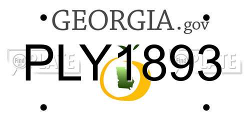 PLY1893 Georgia License Plate