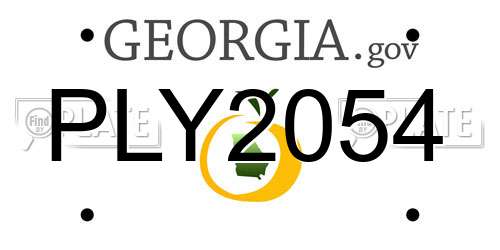 PLY2054 Georgia License Plate