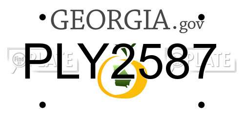PLY2587 Georgia License Plate