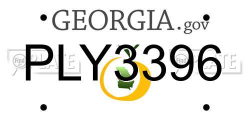 PLY3396 Georgia License Plate