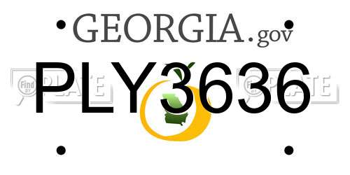 PLY3636 Georgia License Plate