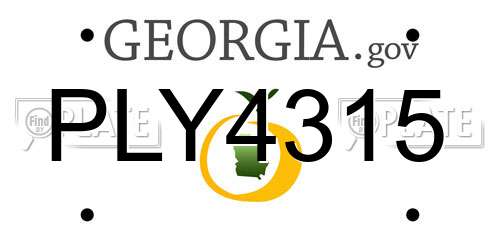 PLY4315 Georgia License Plate