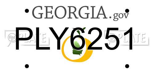 PLY6251 Georgia License Plate