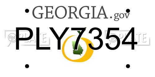PLY7354 Georgia License Plate