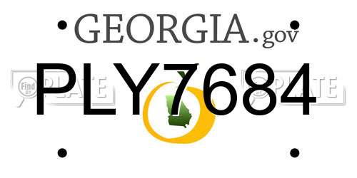 PLY7684 Georgia License Plate