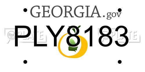 PLY8183 Georgia License Plate