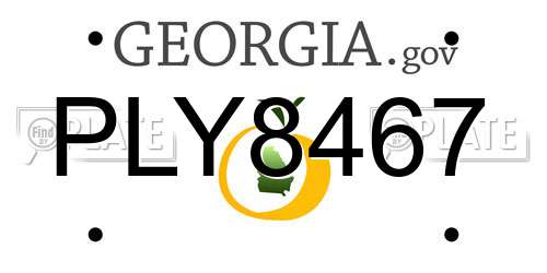 PLY8467 Georgia License Plate