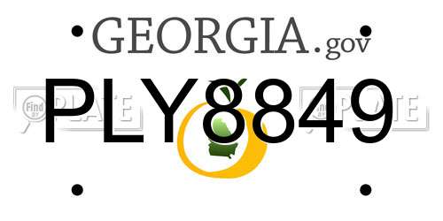 PLY8849 Georgia License Plate