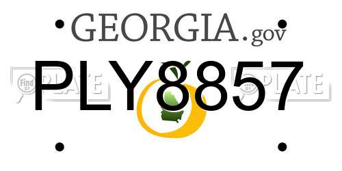 PLY8857 Georgia License Plate
