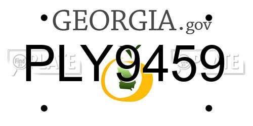 PLY9459 Georgia License Plate