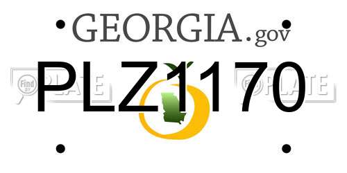 PLZ1170 Georgia License Plate