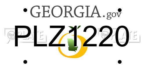 PLZ1220 Georgia License Plate
