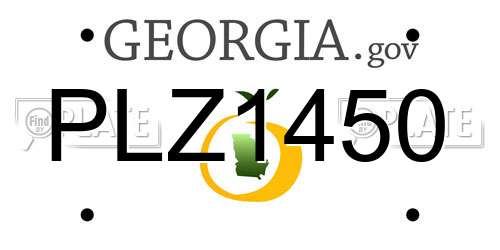 PLZ1450 Georgia License Plate