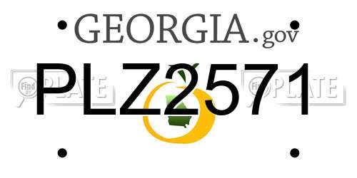PLZ2571 Georgia License Plate