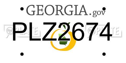 PLZ2674 Georgia License Plate