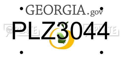 PLZ3044 Georgia License Plate