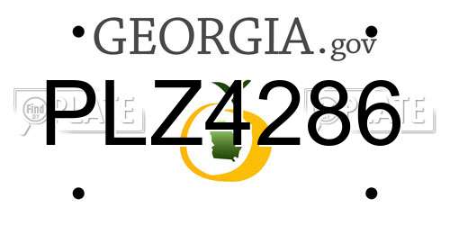 PLZ4286 Georgia License Plate