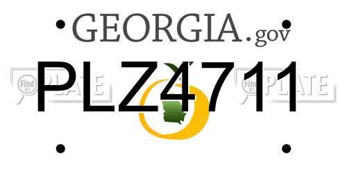 PLZ4711 Georgia License Plate