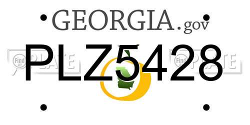 PLZ5428 Georgia License Plate
