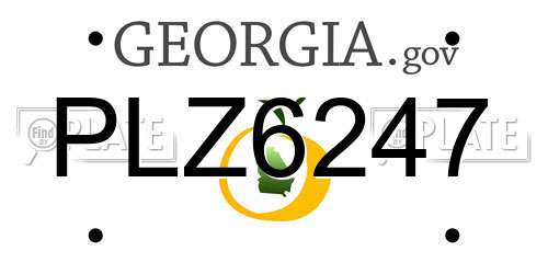 PLZ6247 Georgia License Plate