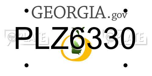 PLZ6330 Georgia License Plate