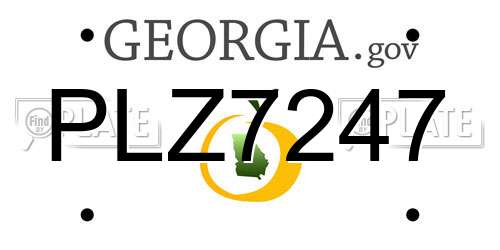 PLZ7247 Georgia License Plate