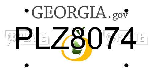 PLZ8074 Georgia License Plate