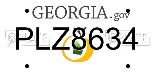 PLZ8634 Georgia License Plate