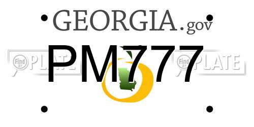 PM777 Georgia License Plate