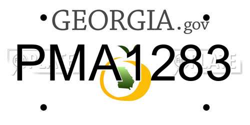 PMA1283 Georgia License Plate