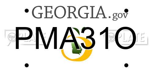 PMA31O Georgia License Plate