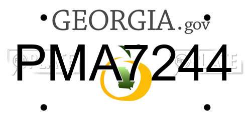 PMA7244 Georgia License Plate