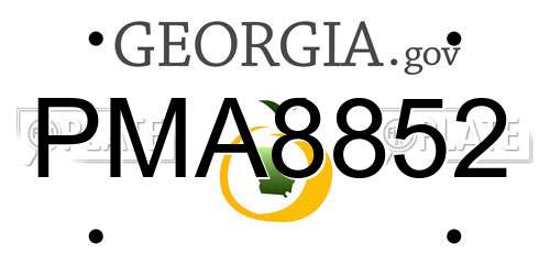 PMA8852 Georgia License Plate