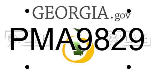 PMA9829 Georgia License Plate