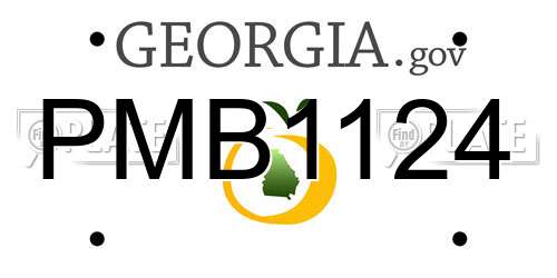 PMB1124 Georgia License Plate