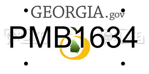 PMB1634 Georgia License Plate