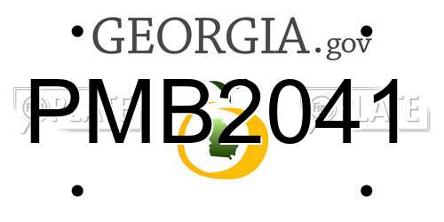 PMB2041 Georgia License Plate