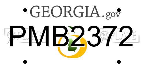 PMB2372 Georgia License Plate