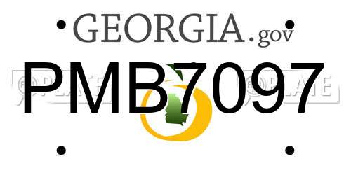 PMB7097 Georgia License Plate