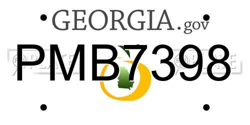 PMB7398 Georgia License Plate
